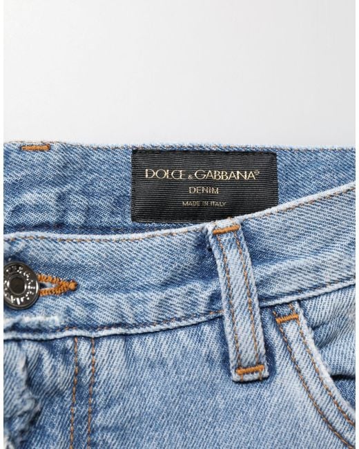 Dolce & Gabbana Blue Distressed Denim Jeans for men