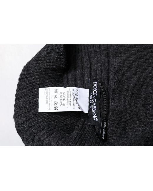 Dolce & Gabbana Black Cashmere Knitted Neck Warmer Foulard Scarf for men
