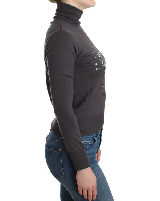 John Galliano Multicolor Turtleneck Cotton Sweater Brown Sig11968