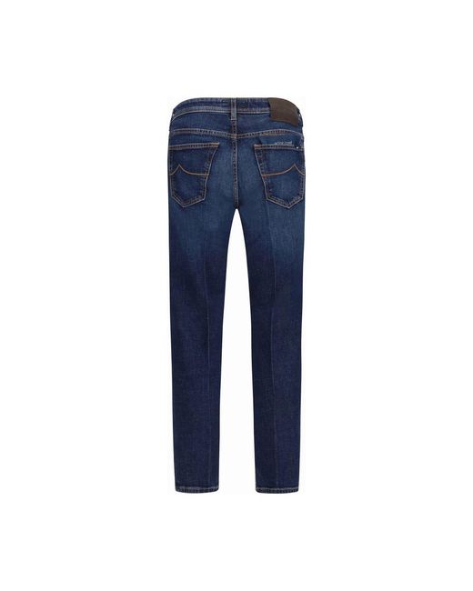 Jacob Cohen Blue Elastane Tapered Jeans for men