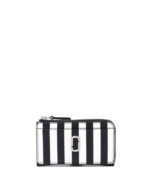 Marc Jacobs White The Stripe Zipped Wallet