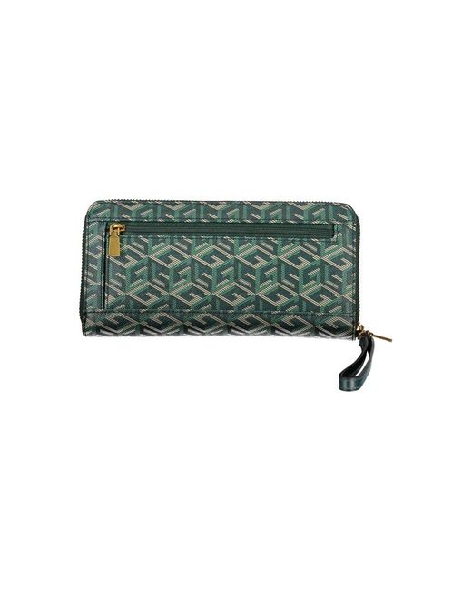 Guess Green Elegant Designer Wallet With Contrast Details