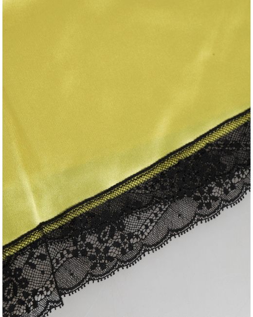Dolce & Gabbana Yellow Satin Silk Mid Waist Underwear Shorts Co+05+Pa+Se