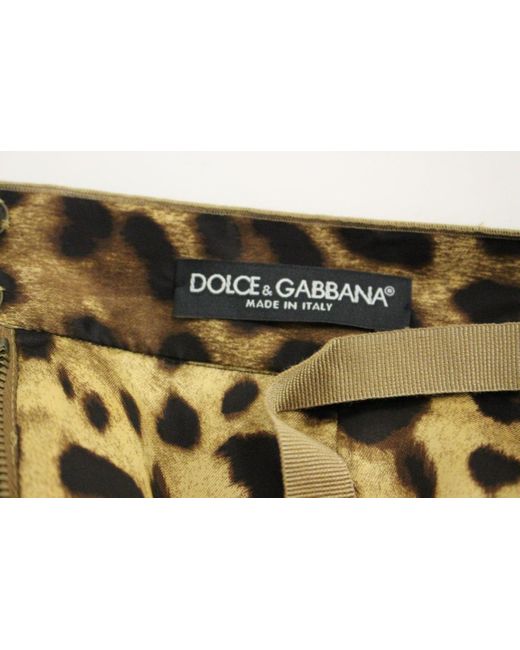 Dolce & Gabbana Beige Leopard Corduroy Long Skirt in Green | Lyst