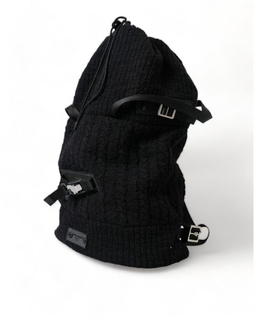 Dolce & Gabbana Black Silver Wool Zaino Tricot Backpack Men Bag for men