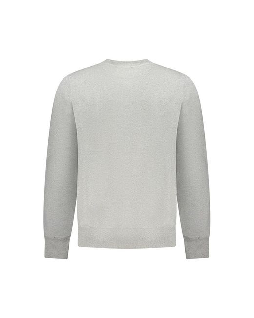 Accademia Militare Gray Cotton Crew Neck Sweater for men