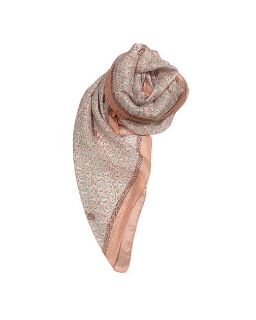Borbonese Multicolor Pink Silk Scarf