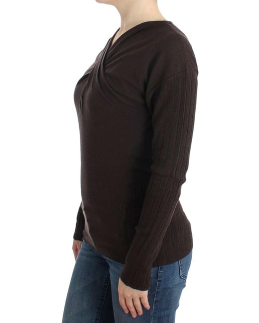 Roberto Cavalli Black Chic Keyhole Virgin Wool Sweater