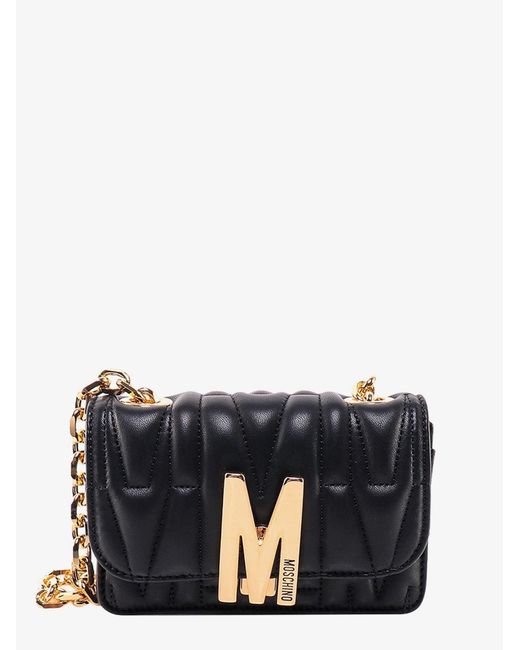 Moschino Leather Shoulder Bags in Black | Lyst