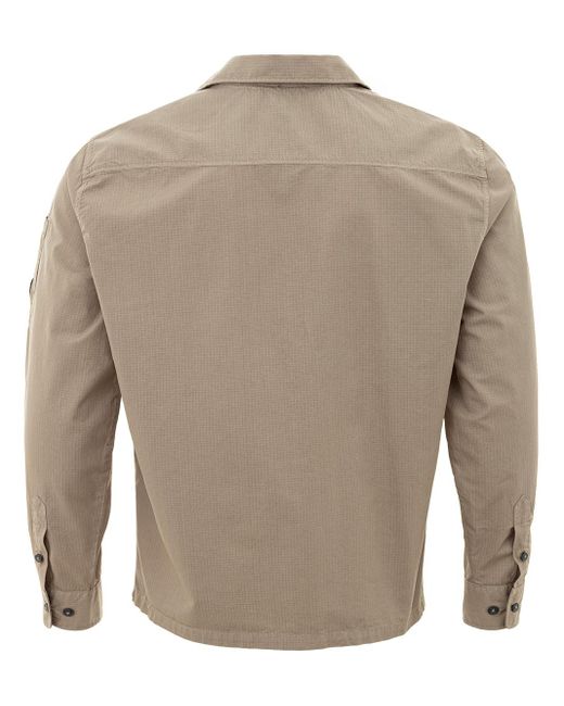C P Company Gray Half Zip Overshirt Shirt for men