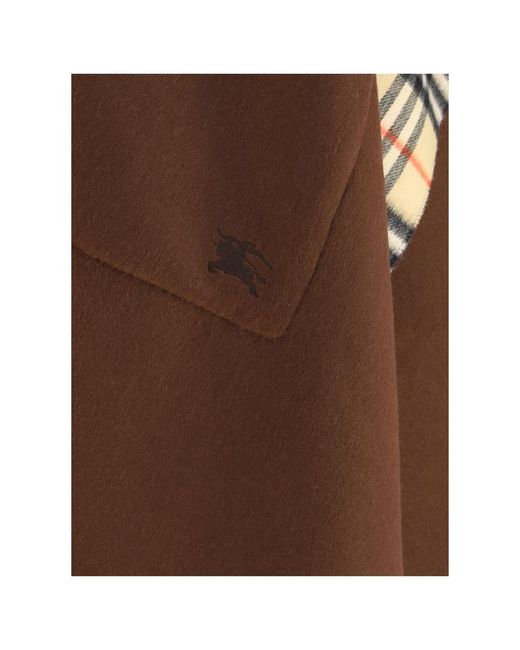 Burberry Brown Reversible Check Wool Cashmere Cape for men