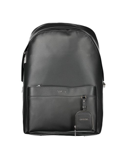 Calvin Klein Gray Black Polyester Backpack for men