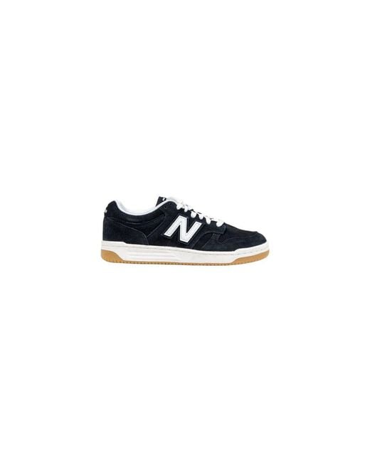 New Balance Blue Black And White Leather Athletic Sneakers