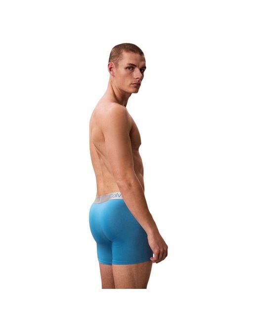 Calvin Klein Blue Gray Recycled Polyester Boxers for men