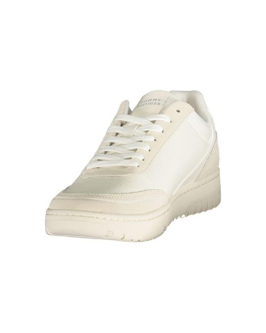 Tommy Hilfiger White Polyurethane Men's Sneaker for men