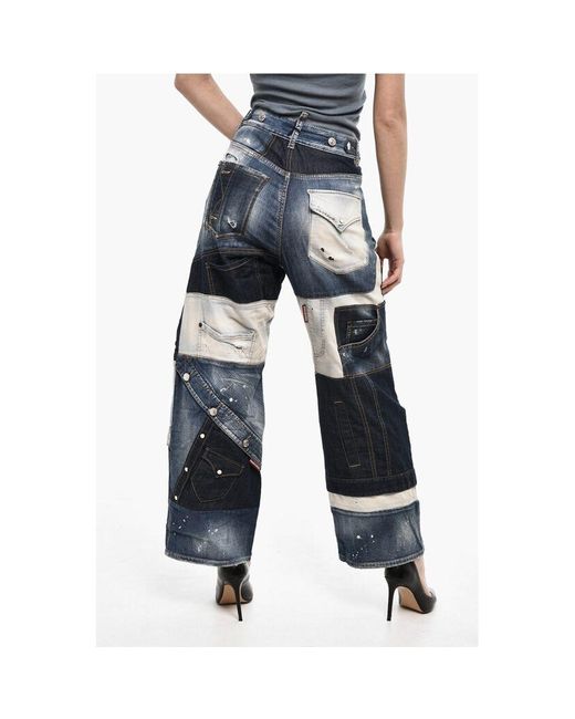 DSquared² Blue Baggy Fit Vintage Effect Jeans