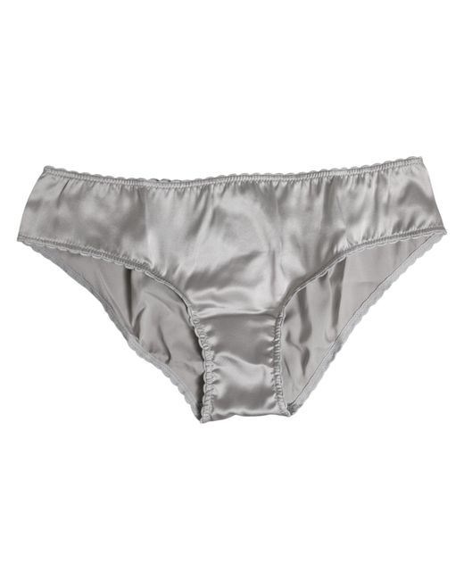 Dolce & Gabbana Gray Silk Stretch Bottom Low Waist Panty Underwear for men
