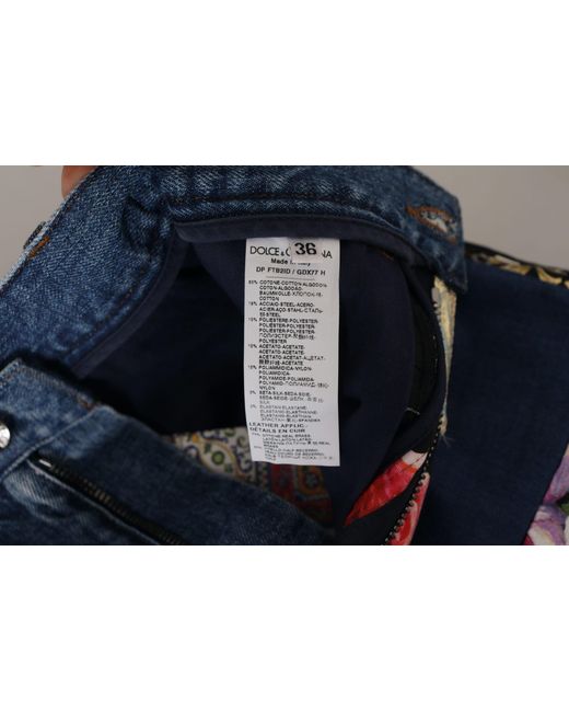 Dolce & Gabbana Blue Patchwork Jeans Highwaisted Style