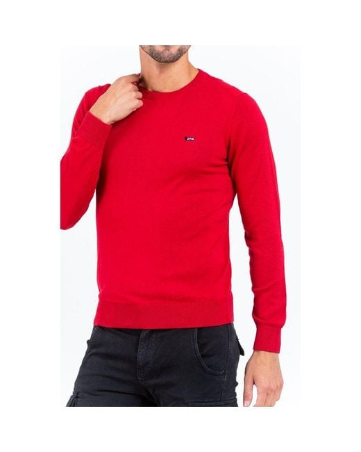Gas Red Gray Cotton Sweatshirt for men