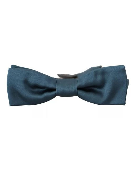Dolce & Gabbana Black 100% Silk Adjustable Neck Bow Tie for men