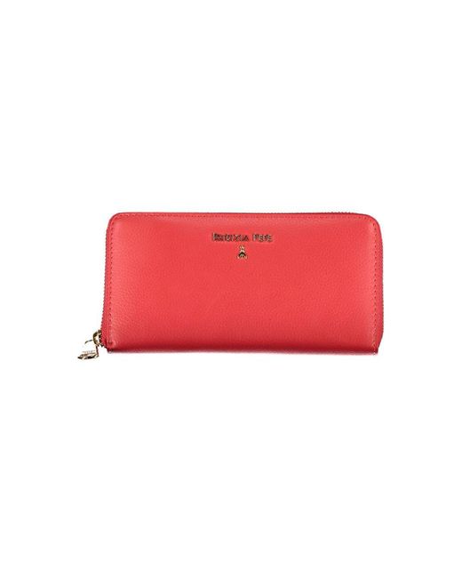 Patrizia Pepe Red Chic Zip Wallet With Multiple Compartments