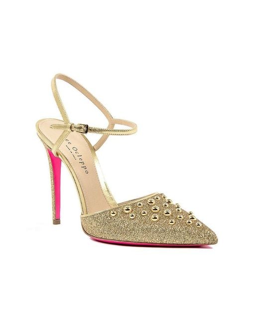 Dee Ocleppo Metallic Gold Leather Platform Pumps