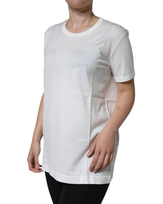 Dolce & Gabbana Gray Cotton Crew Neck Short Sleeve T-Shirt