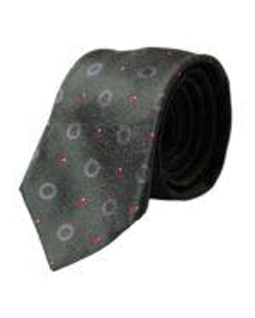 Dolce & Gabbana Gray Silk Necktie Circular Pattern for men