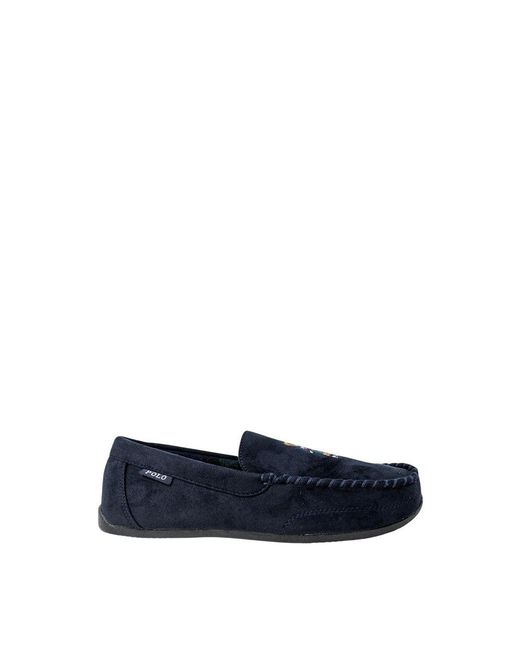 Ralph Lauren Blue Faux Fur Slippers for men