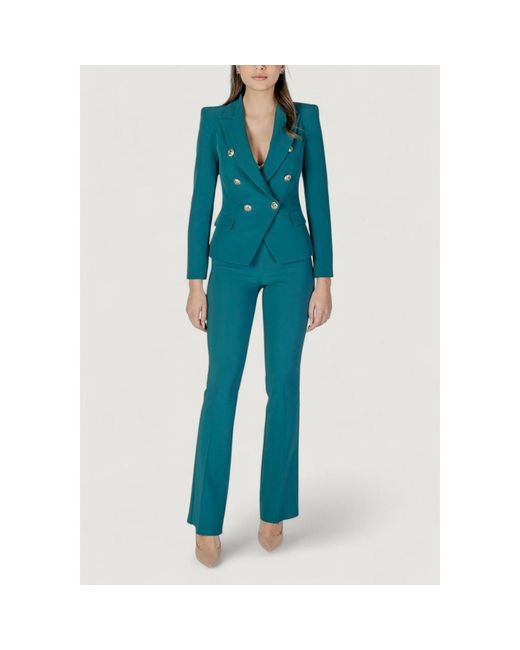 Rinascimento Blue Black Polyester Blazer