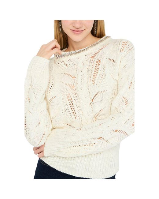 Liu Jo White Marabou Sweatshirt