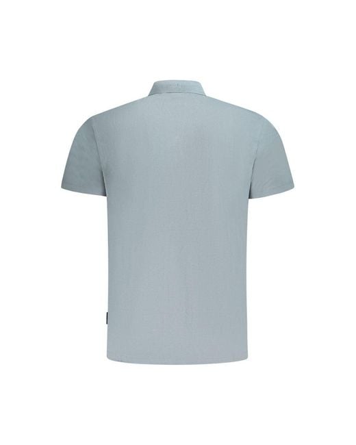 Napapijri Blue Cotton Polo Shirt for men