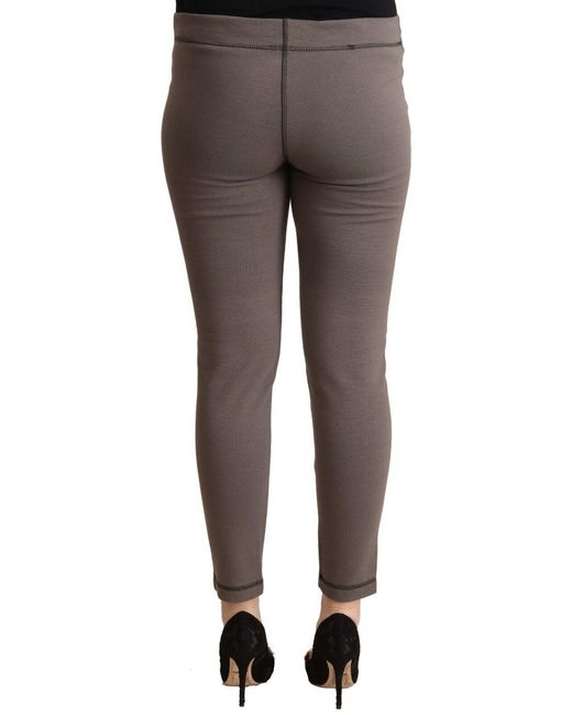 John Galliano Black Cotton Mid Waist Stretch Leggings Cropped Pants