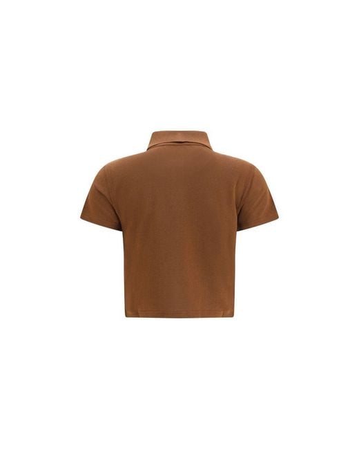 Saint Laurent Brown Cotton Polo Shirt
