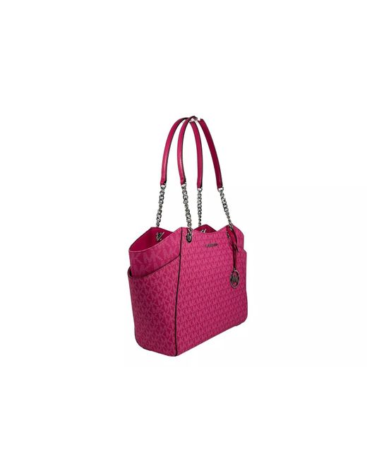 Michael Kors Purple Jet Set Large Chain Shoulder Tote Bag Dragon Fruit