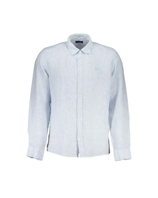 North Sails Blue Light Linen Shirt for men