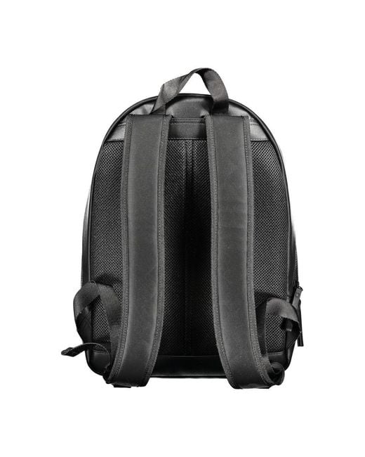 Tommy Hilfiger Gray Black Polyurethane Men's Backpack for men