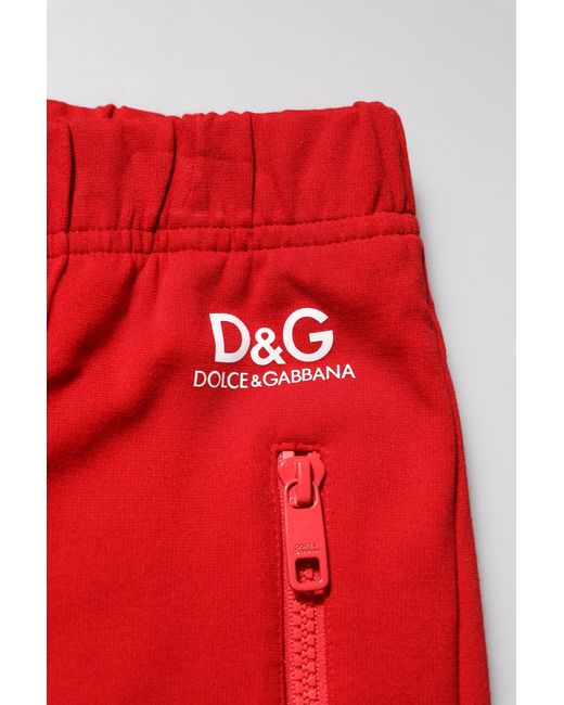 Dolce & Gabbana Red Viscose Logo Jogger Men Sweatpants Pants for men