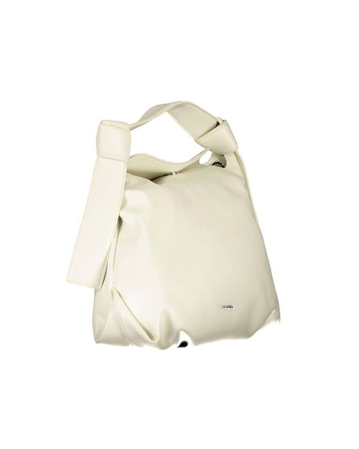 Calvin Klein Natural Elegant Shoulder Bag With Contrasting Details