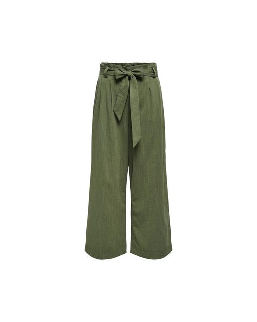 ONLY Green Viscose Casual Pants