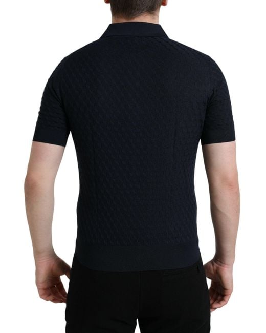 Dolce & Gabbana Black Dark Collared Short Sleeve Polo T-Shirt for men