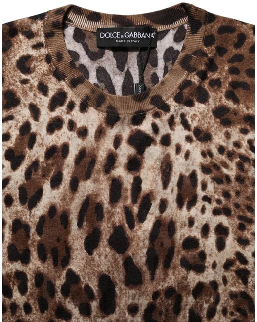 Dolce & Gabbana Brown Chic Leopard Silk Cashmere Sleeveless Top