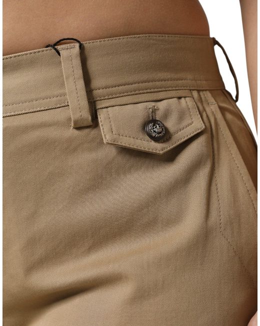 Dolce & Gabbana Natural Cotton Cargo Tapered Pants