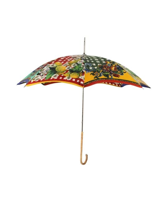 Dolce & Gabbana Multicolor Carretto Siciliano Print Collapsible Umbrella