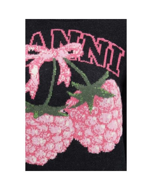 Ganni Black Gray Polyamide Sweatshirt