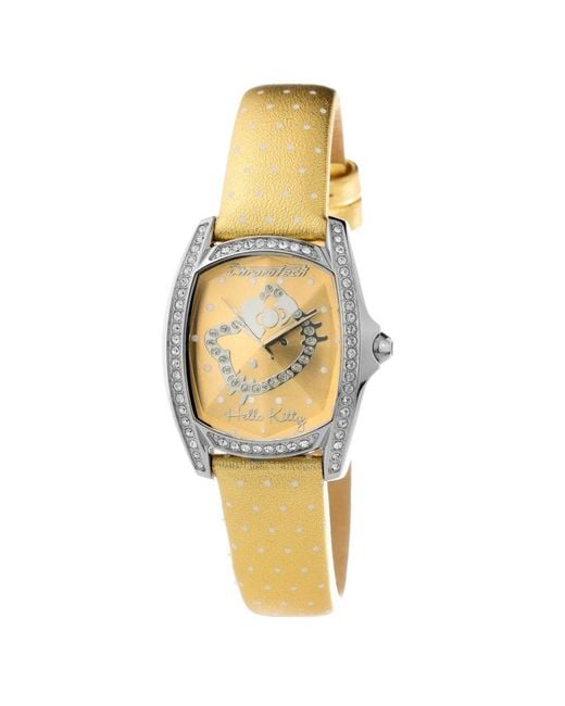 Chronotech Metallic Gold Leather Watch