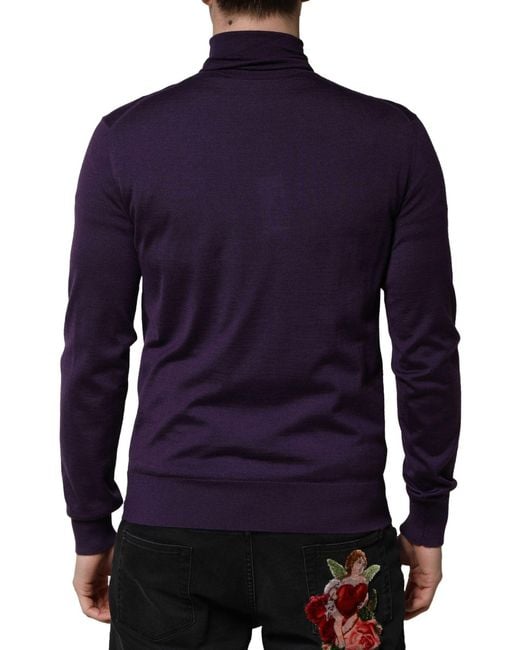 Dolce & Gabbana Blue Cashmere Turtleneck Pullover Sweater for men
