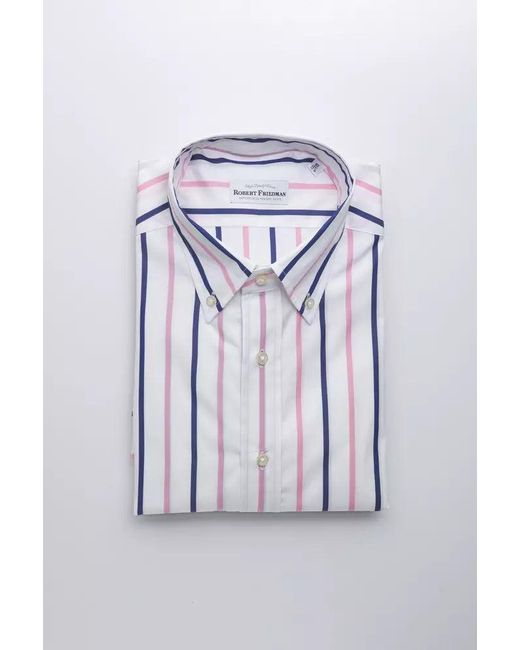Robert Friedman Blue Cotton Shirt for men