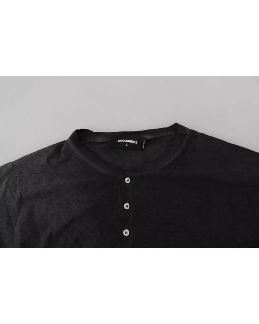 DSquared² Blue Cotton Linen Long Sleeves Pullover Sweater for men