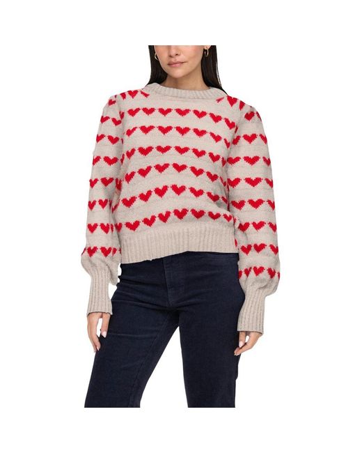 Jacqueline De Yong Red Beige Polyester Sweatshirt